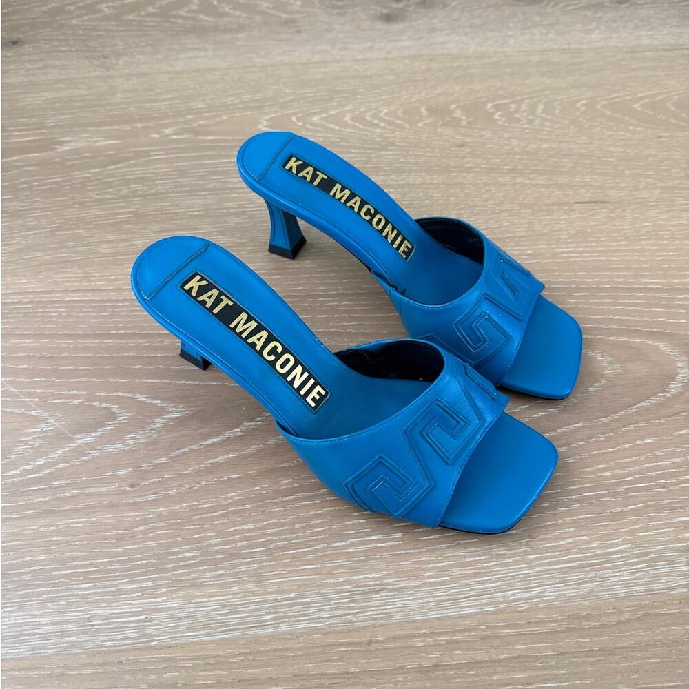 Kat Maconie Sandals Geometric Slide Heels Size US 7 Blue
